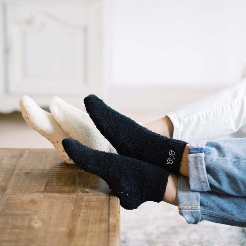 Embroidered Fuzzy Socks