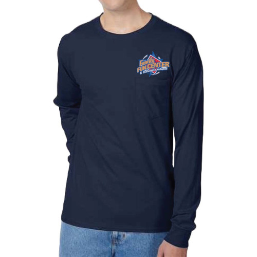 Hanes Authentic Long Sleeve Pocket T-Shirt