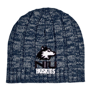 Embroidered Heathered Knit Beanie Cap