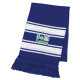 Embroidered Two-Tone Knit Scarf With Fringe