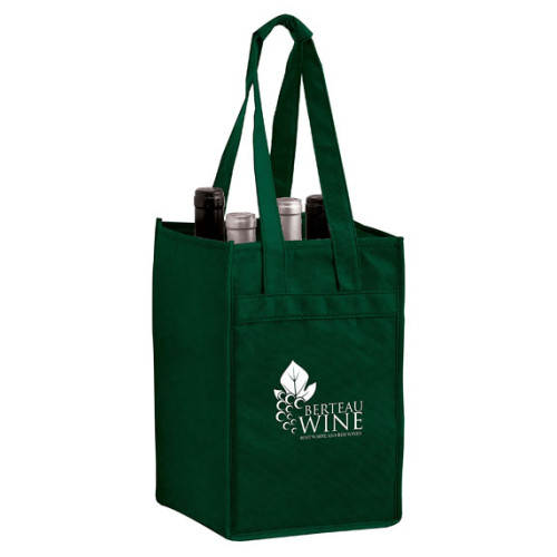 Vineyard Collection 4 Bottle Non-Woven Wine Tote Bag Vineyard Collection 4 Bottle Non-Woven Wine Tote Bag