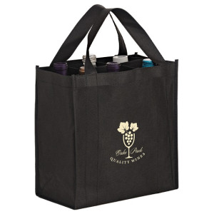 6 Bottle Non-Woven Wine Tote Bag with Removable Divider 6 Bottle Non-Woven Wine Tote Bag with Removable Divider