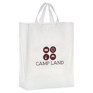 Clear Frosted Loop Shopper Bag - 13x16x5 Clear Frosted Loop Shopper Bag - 13x16x5