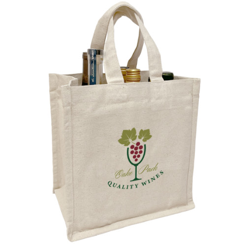 Heavyweight Cotton 6 Bottle Wine Tote Bag