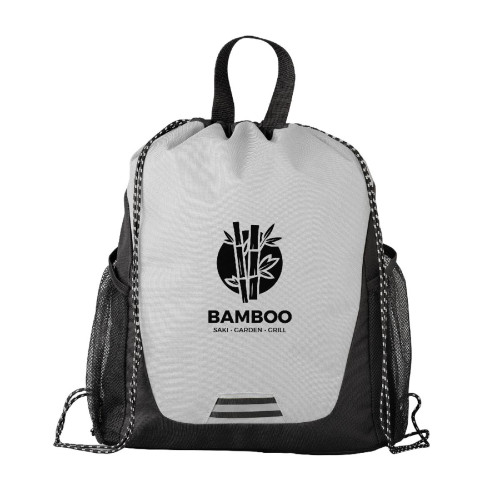 Jotun Recycled Polyester Pocketed Drawstring Bag Jotun Recycled Polyester Pocketed Drawstring Bag