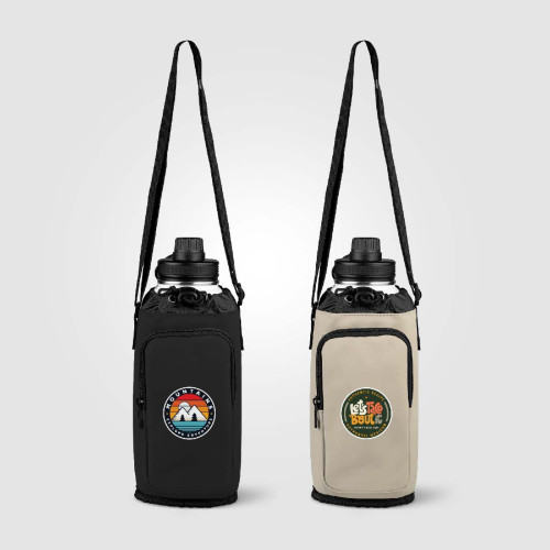 Malmö Recycled PU Zipper Pocket Bottle Bag