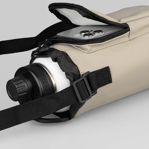 Malmö Recycled PU Zipper Pocket Bottle Bag