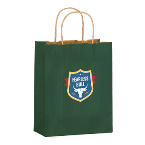 Matte Color Twisted Paper Shopper Bags - Full Color Imprint - G