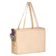 Non-Woven Over-The-Shoulder Tote Bag with Side Pockets - 16x12x6