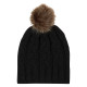 Embroidered Cameron Cable Knit Pom Beanie