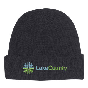 Embroidered Knit Beanie With Cuff