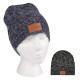 Knit Beanie With Leatherette Patch Knit Beanie With Leatherette Patch