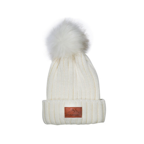 Leeman Knit Beanie With Fur Pom Pom