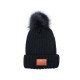 Leeman Knit Beanie With Fur Pom Pom