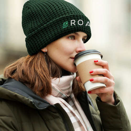 Embroidered Whistler Waffle Knit rPET Beanie