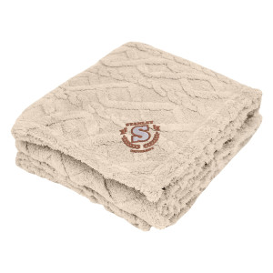 Embroidered Alpine rPET Sherpa Blanket