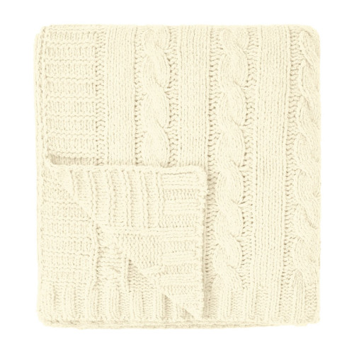 Embroidered Cable Knit rPET Chenille Blanket