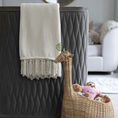 Embroidered Chateau Chenille Fringed Blanket Embroidered Chateau Chenille Fringed Blanket