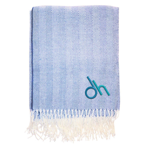 Embroidered Eastport Herringbone Blanket