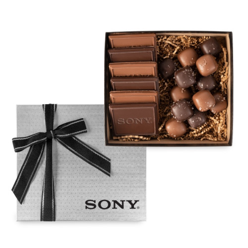 6 Piece Custom Cookie Gift Box with Sea Salt Caramels
