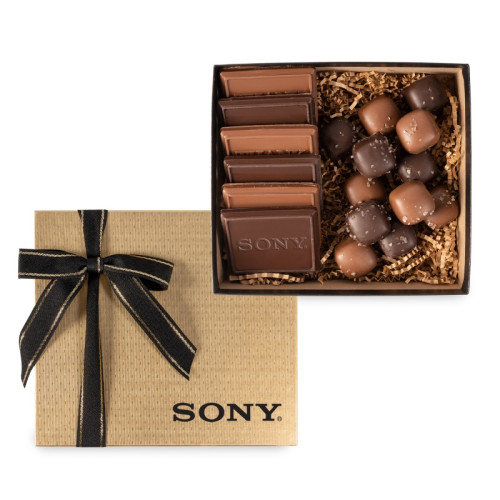 6 Piece Custom Cookie Gift Box with Sea Salt Caramels