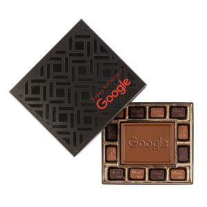 Small Custom Chocolate Delight Gift Box with Black Lid