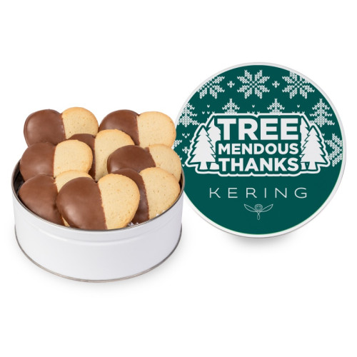 Chocolate Dipped Heart Cookie in Gift Tin Chocolate Dipped Heart Cookie in Gift Tin