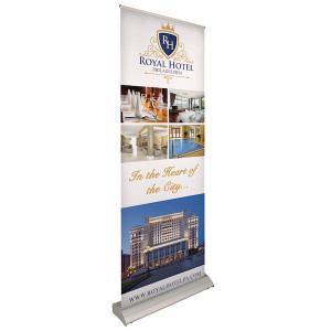 Deluxe Pro Retractor Single-Banner Kit (No-Curl Opaque Fabric)