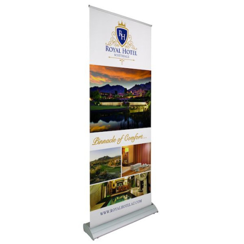 Deluxe Pro Retractor Single-Banner Kit (No-Curl Opaque Fabric)