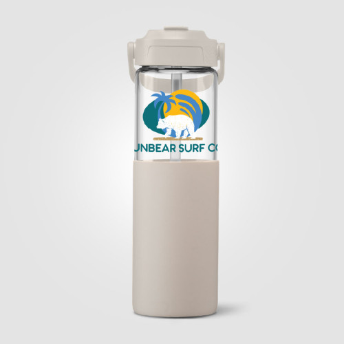 Juno 20oz Glass Silicone Sleeve Straw Bottle Juno 20oz Glass Silicone Sleeve Straw Bottle