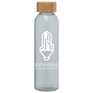 Alpine 17oz Glass Bottle with Bamboo Lid