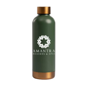 Astrid 18oz Stainless Steel Copper Accent Double-Wall Bottle Astrid 18oz Stainless Steel Copper Accent Double-Wall Bottle