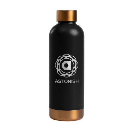 Astrid 18oz Stainless Steel Copper Accent Double-Wall Bottle Astrid 18oz Stainless Steel Copper Accent Double-Wall Bottle