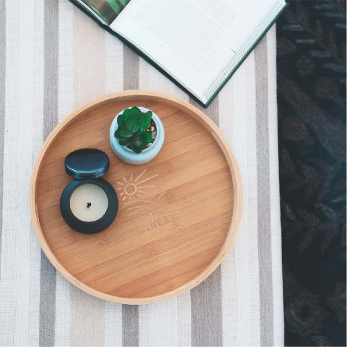 Bamboo Serving Tray with Handles