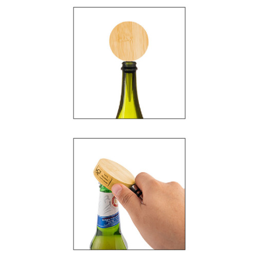 Bamboo Wine Stopper with Bottle Opener