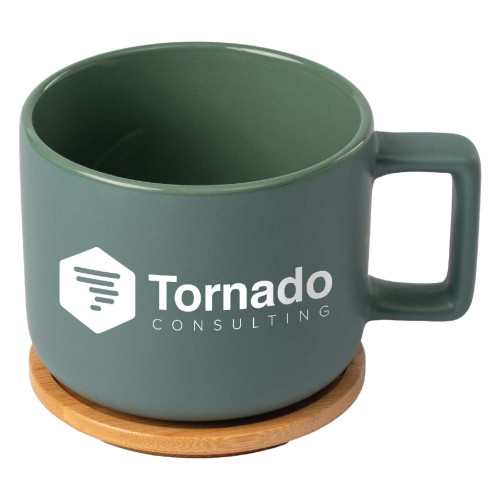 Café Virtuoso 12oz Ceramic Mug with Bamboo Lid
