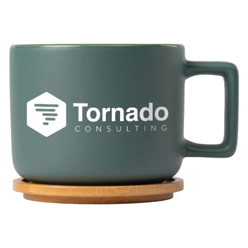 Café Virtuoso 12oz Ceramic Mug with Bamboo Lid