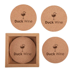 Cork 4-Piece Coaster Set in Box Cork 4-Piece Coaster Set in Box