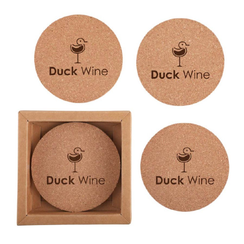 Cork 4-Piece Coaster Set in Box