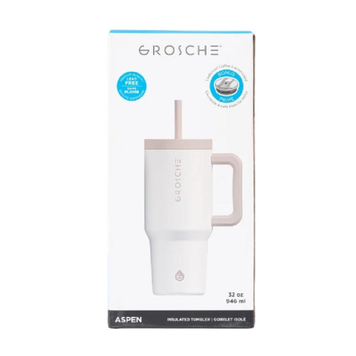 GROSCHE Aspen 32oz Stainless Steel 2-in-1 Straw Mug & Tumbler GROSCHE Aspen 32oz Stainless Steel 2-in-1 Straw Mug & Tumbler