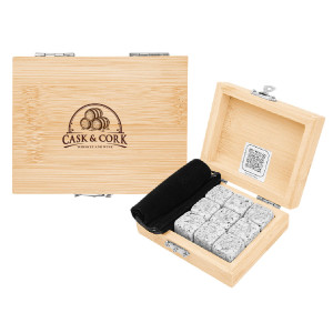 Whiskey Stone Ice Cubes in FSC® Bamboo Box