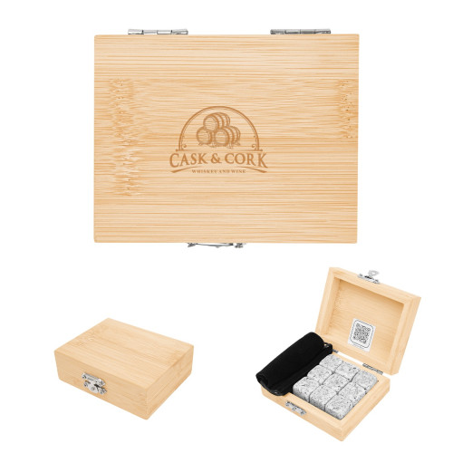 Whiskey Stone Ice Cubes in FSC® Bamboo Box Whiskey Stone Ice Cubes in FSC® Bamboo Box