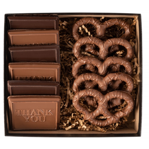 6 Piece Custom Cookie and Confection Gift Box with Pretzels 6 Piece Custom Cookie and Confection Gift Box with Pretzels