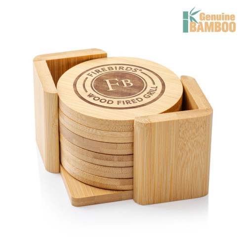 6-Piece Bamboo Coasters Set