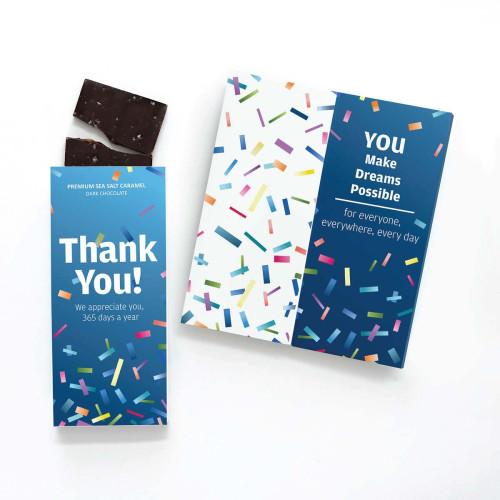 Full-Color Custom Sweeter Cards with Chocolate Sea Salt Caramel Bar Full-Color Custom Sweeter Cards with Chocolate Sea Salt Caramel Bar
