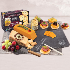 Genuine Slate Serving Plate with Wisconsin Cheese Genuine Slate Serving Plate with Wisconsin Cheese