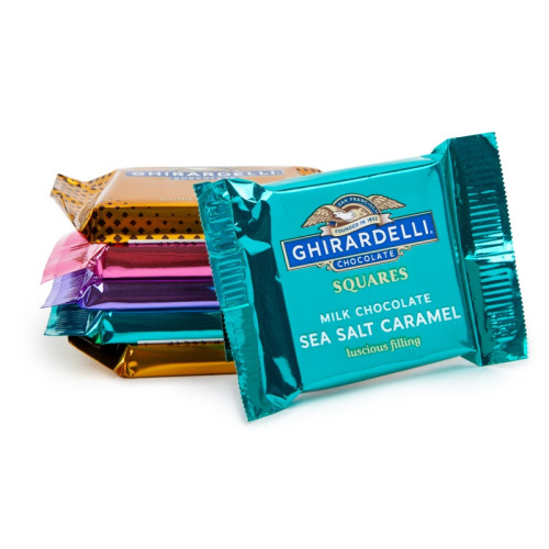 Round Gift Tin with Ghirardelli Chocolate Squares Round Gift Tin with Ghirardelli Chocolate Squares