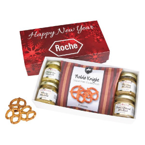 Gourmet Mustard Set with Pretzels in Gift Box Gourmet Mustard Set with Pretzels in Gift Box
