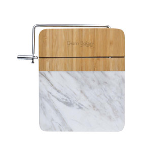 Marble and Bamboo Cheese Cutting Board with Slicer
