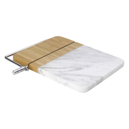 Marble and Bamboo Cheese Cutting Board with Slicer Marble and Bamboo Cheese Cutting Board with Slicer